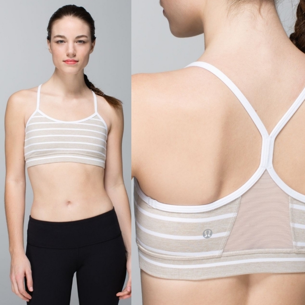 Lululemon Flow Y Bra IV Deauville Cashew Stripe